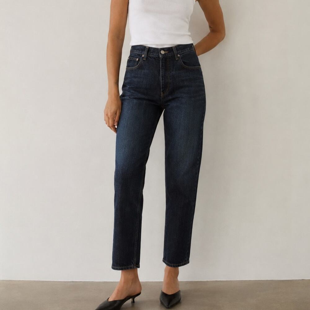 Black by Moussy High Rise Straight Leg Jeans Dark Wash Made in Japan sz 25